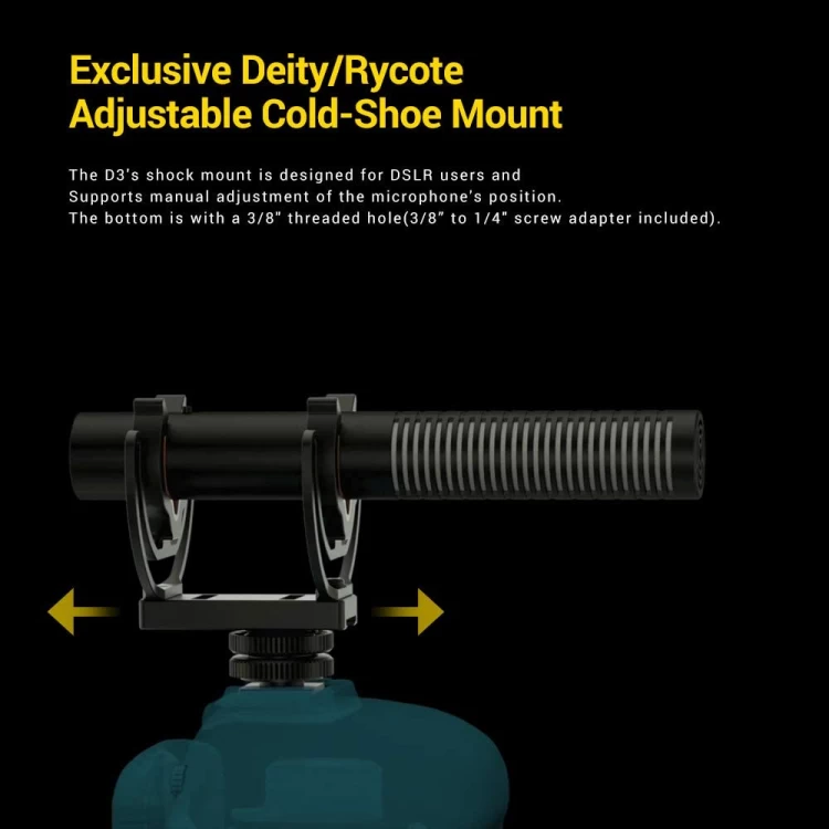 Adjustable Cold Shoe Mount On Deity V-Mic D3 Microphone