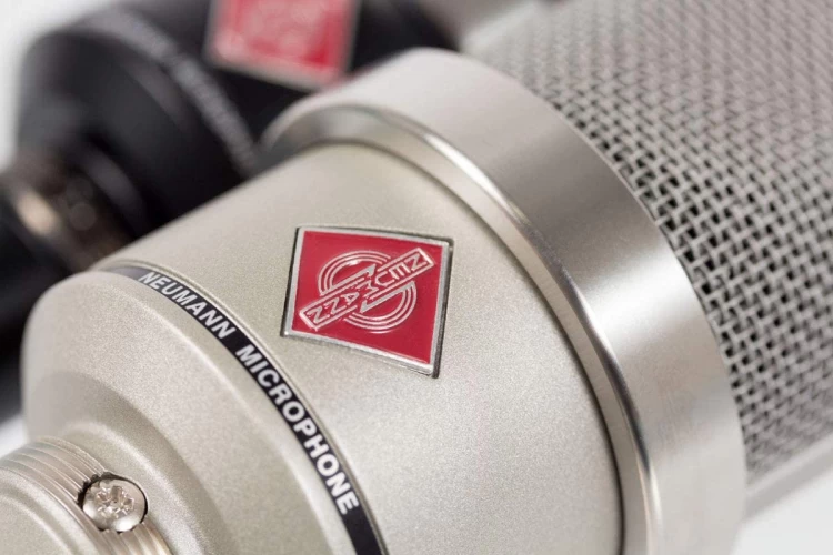 Close Up Shot Of The Neumann TLM 102 Logo